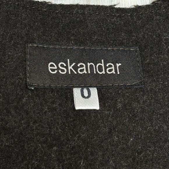 Eskandar Wool Cashmere Vest Size 0 OS Dark Brown Black Minimalist - Picture 3 of 6